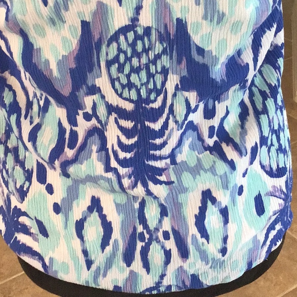 Lilly Pulitzer top, adjustable straps, blue/white/pale purple, lavender, size XS - Picture 7 of 8